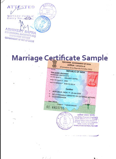 Marriage Certificate Attestation